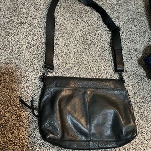 Margot Black Leather Crossbody